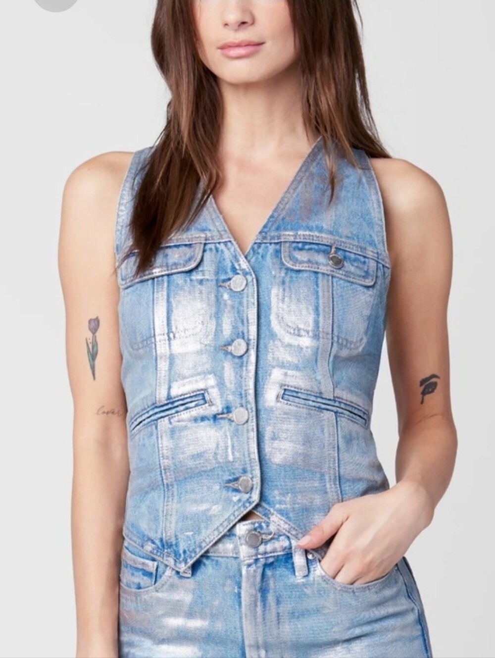 BLANKNYC Metalic VEST NWT Xs